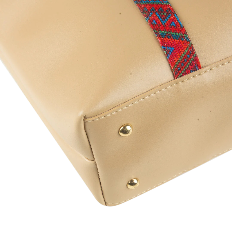 Tango Beige Tote Bag – Faux Leather Handbag