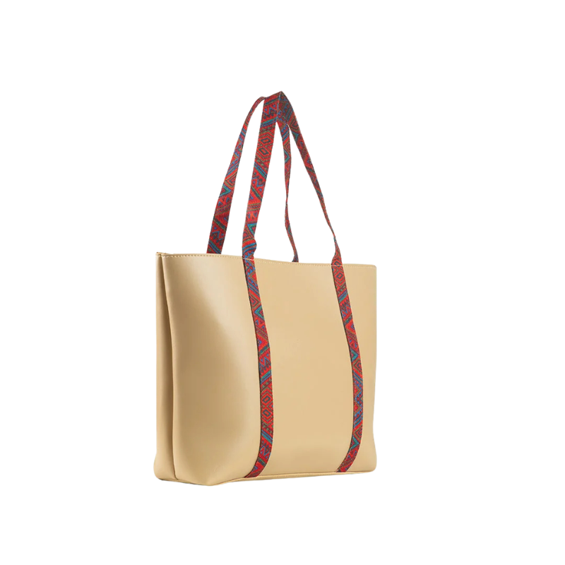 Tango Beige Tote Bag – Faux Leather Handbag