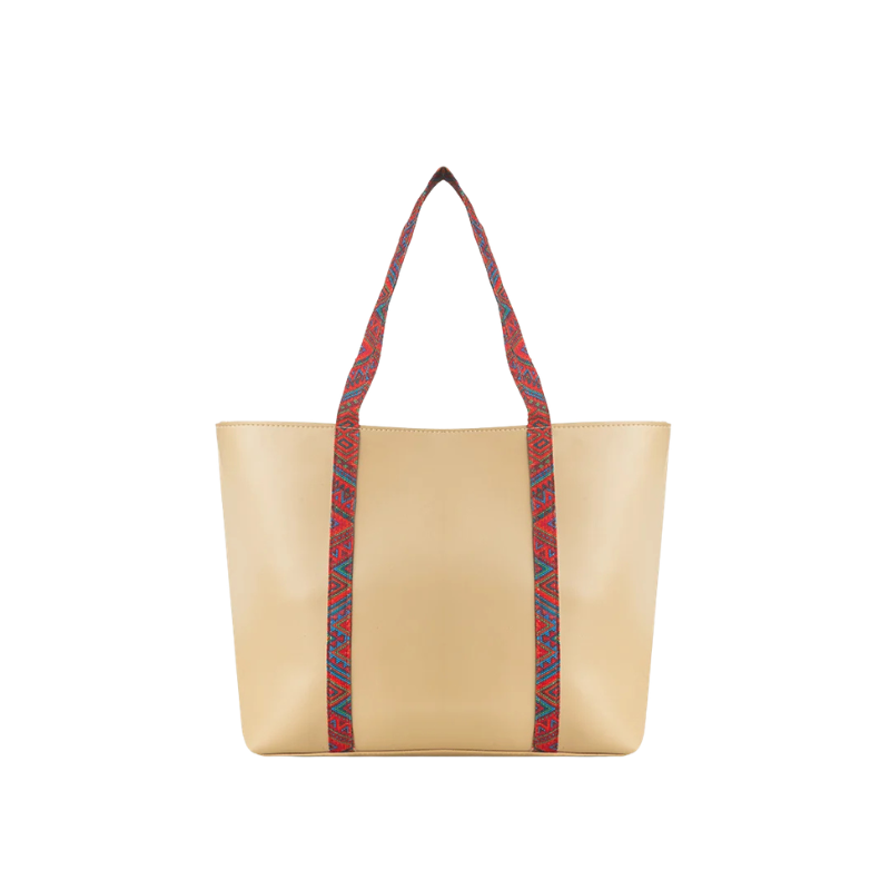 Tango Beige Tote Bag – Faux Leather Handbag