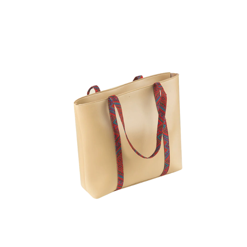 Tango Beige Tote Bag – Faux Leather Handbag